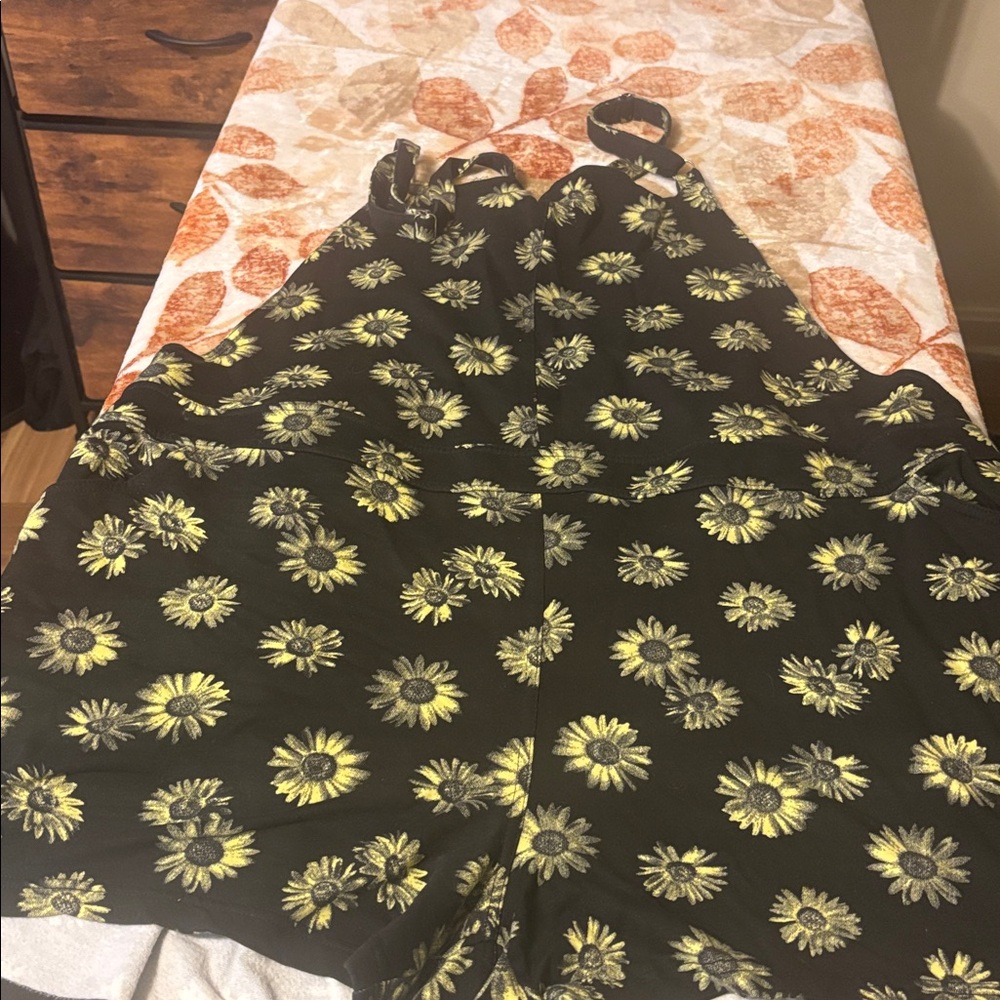 Floral Black and Yellow Jumpsuit